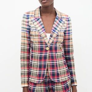 Smythe Multicolor Plaid Single-Button Blazer
